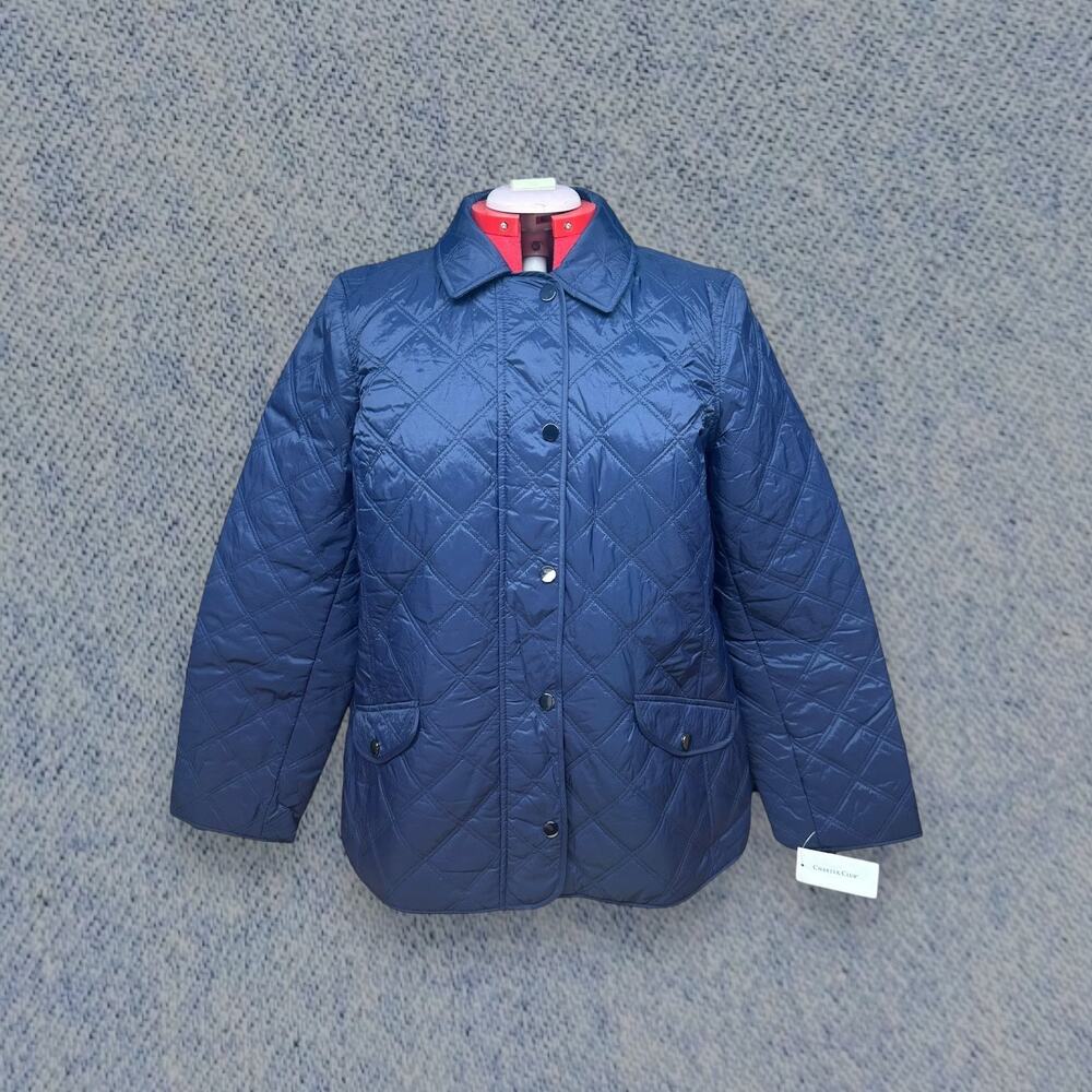 Charter Club Women’s Blue Quilted Jacket Size: L